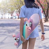 Skateboard voor meisjes, volwassenen en kinderen, tieners, 7 verdiepingen esdoorn dek, 80 x 20 cm, met rugzak (regenboogroze)