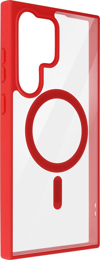 MagSafe Case geschikt voor Samsung S23 Ultra Hard Back Contour Silicone Rood