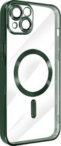 Coque MagSafe Convient pour Apple iPhone 13 Siliconen Protection Caméra Chrome Vert Foncé