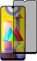 Smartphonica Privacy full cover voor Samsung Galaxy M31 tempered glass screenprotector van gehard glas met afgeronde hoeken geschikt voor Samsung Galaxy M31