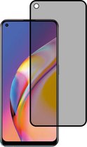 Smartphonica Privacy full cover voor OPPO A94 tempered glass screenprotector van gehard glas met afgeronde hoeken geschikt voor Oppo A94