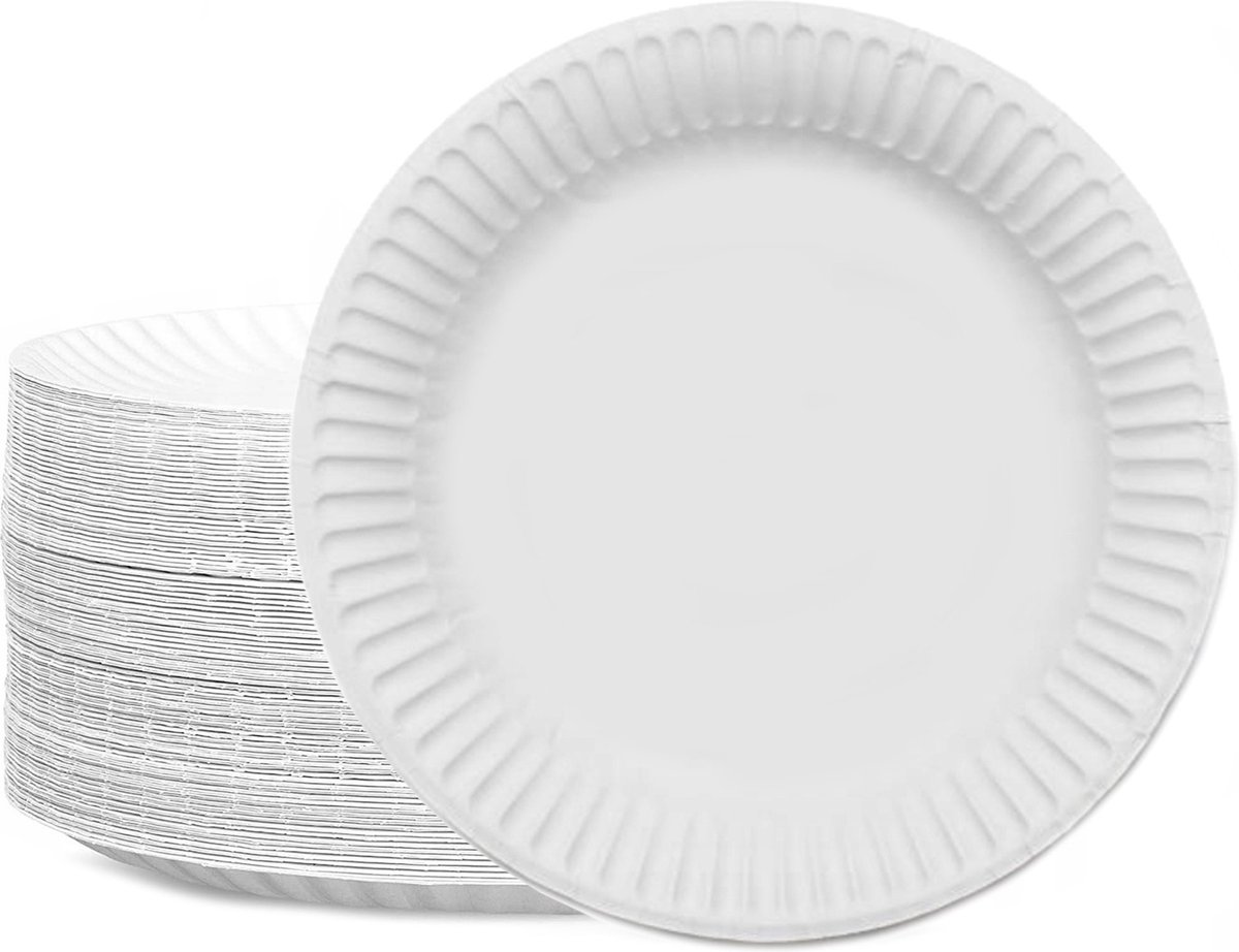 Papieren borden wit 18cm ECO (100 stuks)