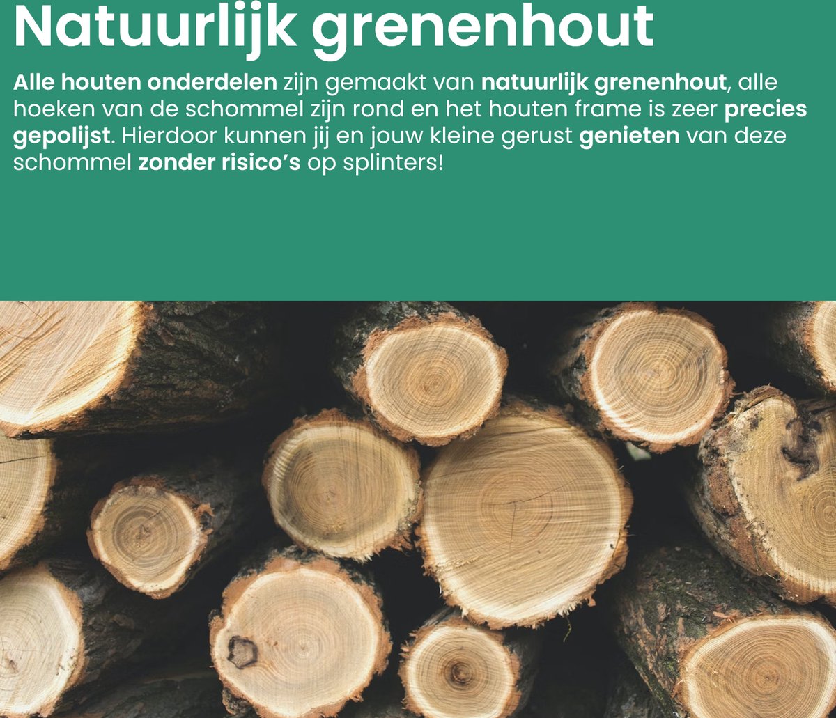 Luxe houten 3 in 1 groene meegroei baby schommel en Kinder schommel – Baby swing – Schommel die meegroeit met je kindje - Schommelstoel - Schommels - Handgemaakt — afbeelding 10