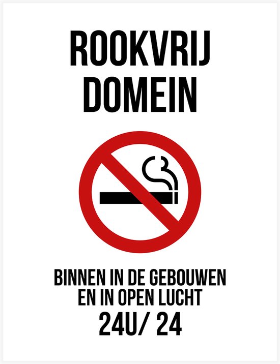Pictogram/ bord "Rookvrij domein Binnen & buiten" 27 x 36 cm