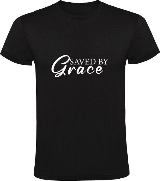 Foto: Saved by grace heren t shirt christelijk gebed jezus god geloof