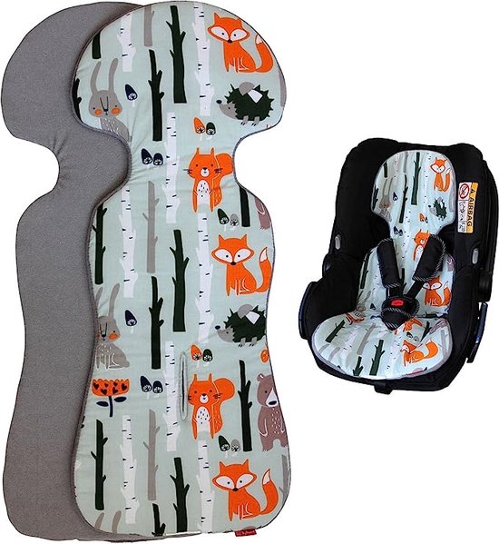 Andija Orthopedic stroller cushion with lumbar support, cotton seat cushion 35x80 cm (Gray-Star Andija Orthopedic stroller cushion with lumbar support, cotton seat cushion 35x80 cm (Gray-Star