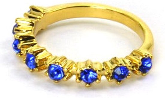 Ring Alliance Sapphire Blue Stones Goud | 18 karaat gouden plating | Messing | Buddha Ibiza