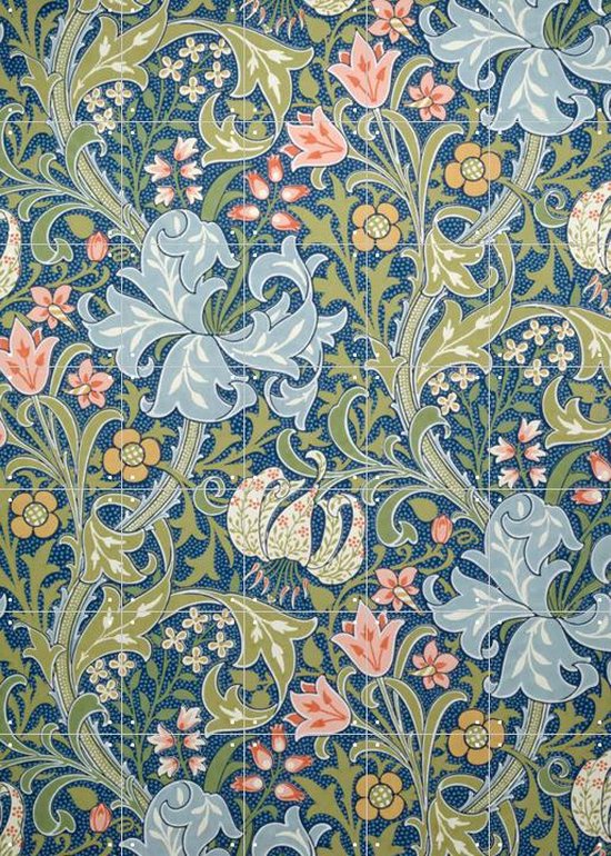 IXXI Golden Lily blue - William Morris - Wanddecoratie - 100