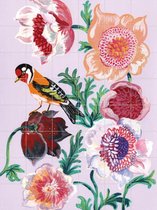 IXXI L’Oiseau et les Anémones - Wanddecoratie - Bloemen en Planten - 120 x 160 cm
