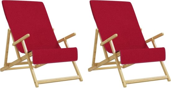 vidaXL Serviettes de plage - Bordeaux - 60 x 135 cm - Antidérapantes et légères - Set de 2 - Serviette de plage