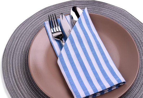 Palisa Stoffen Dinerservetten Set Van 12 - Lichtblauw 18x18 Inch Katoen