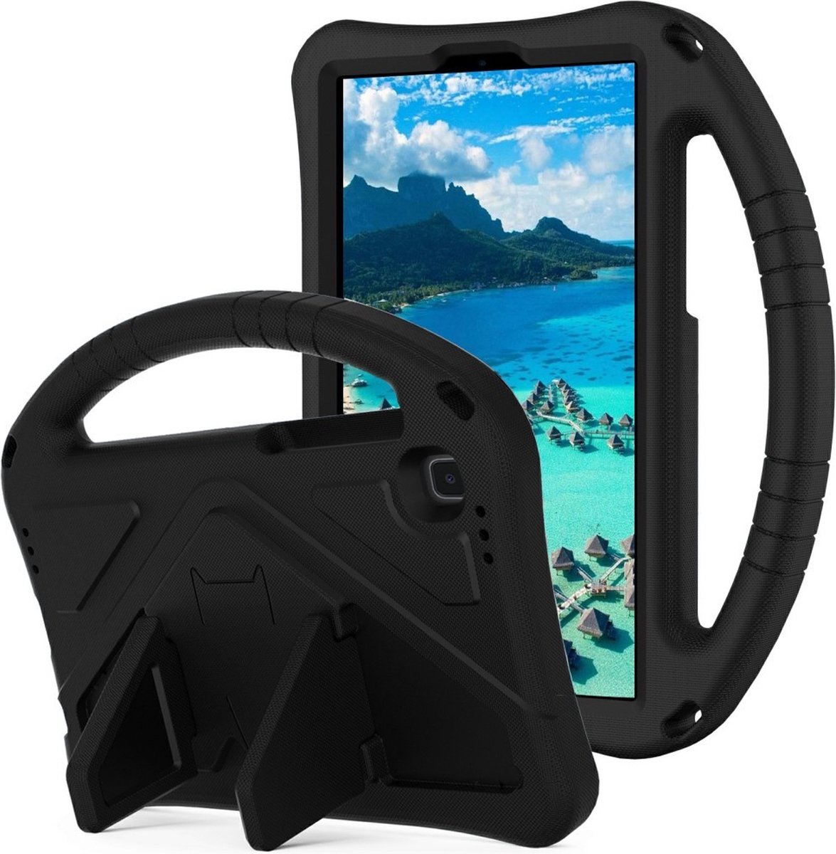 Tablethoes geschikt voor Samsung Galaxy Tab A7 Lite Hoesje - ShockProof Kids Case - Zwart