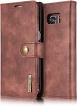 Coque Samsung Galaxy S7 Edge - DG.MING 2-en-1 Book Case & Back Cover - Convient pour Samsung - Rouge