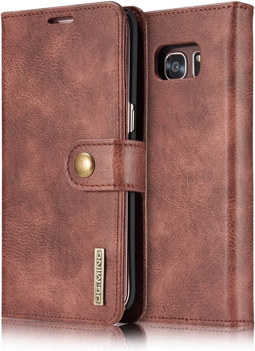 DG.MING Hoesje - Geschikt voor Samsung Galaxy S7 Edge Hoesje - DG.MING 2-in-1 Book Case & Back Cover - Rood