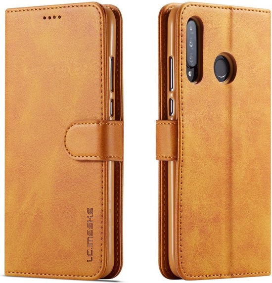 LC.IMEEKE Luxe Book Case - Coque Huawei P30 Lite - Marron