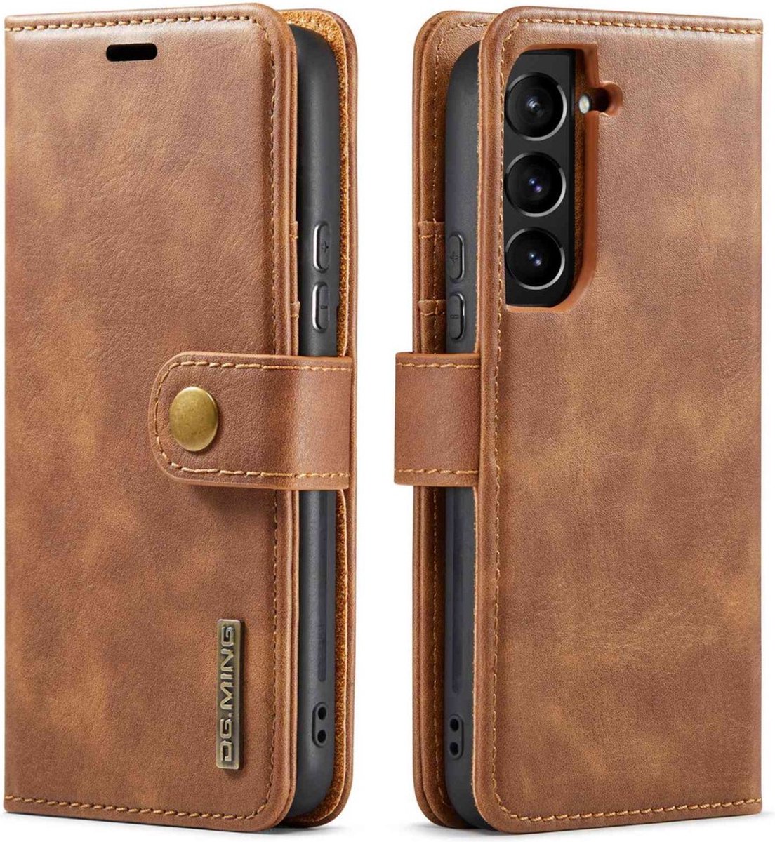 DG.MING 2-in-1 Book Case & Back Cover - Geschikt voor Samsung Galaxy S10e Hoesje - Bruin