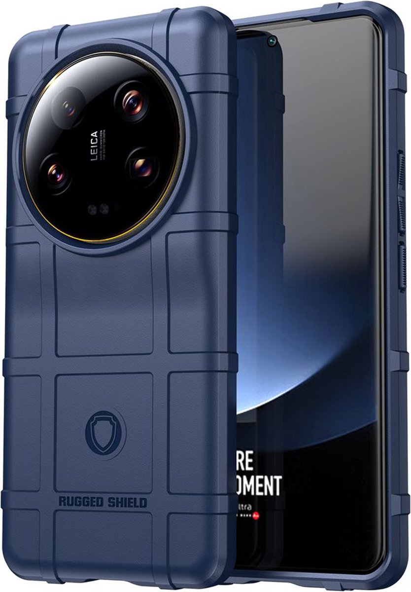 MobyDefend Hoesje - Geschikt voor Xiaomi 13 Ultra - Rugged Shield TPU Backcover - Blauw