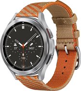 Mobigear Nylon Watch bandje geschikt voor Smartwatch Bandje Gespsluiting | Mobigear Loop - 20 mm - Oranje