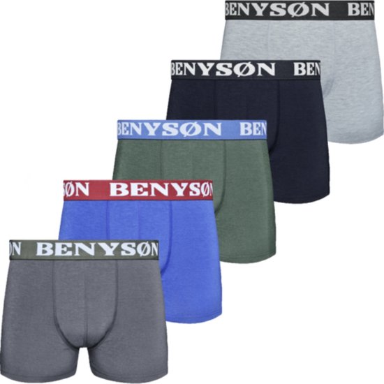 BENYSON Heren Katoenen Boxershorts 5-Pack 4002 Maat - M