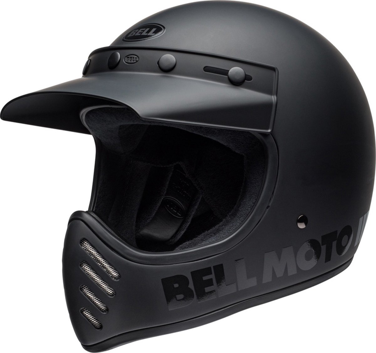 Bell Moto-3 Classic Solid Blackout Integraalhelm - Maat L - Helm