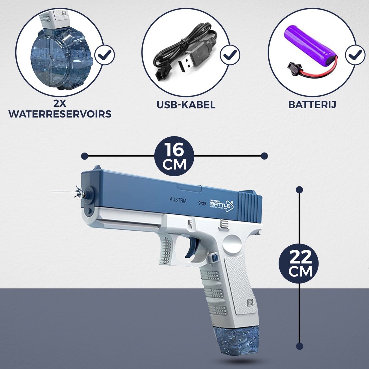Waterpistool, 1200 ml, met groot bereik, waterspuitpistolen