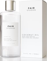 FAIR Studios Kokosolie Puur 100ML - Voor Haar, Lichaam en Gezicht - Koudgeperste Kokos Olie - Rijk aan Vitaminen en Mineralen - 100% Biologisch