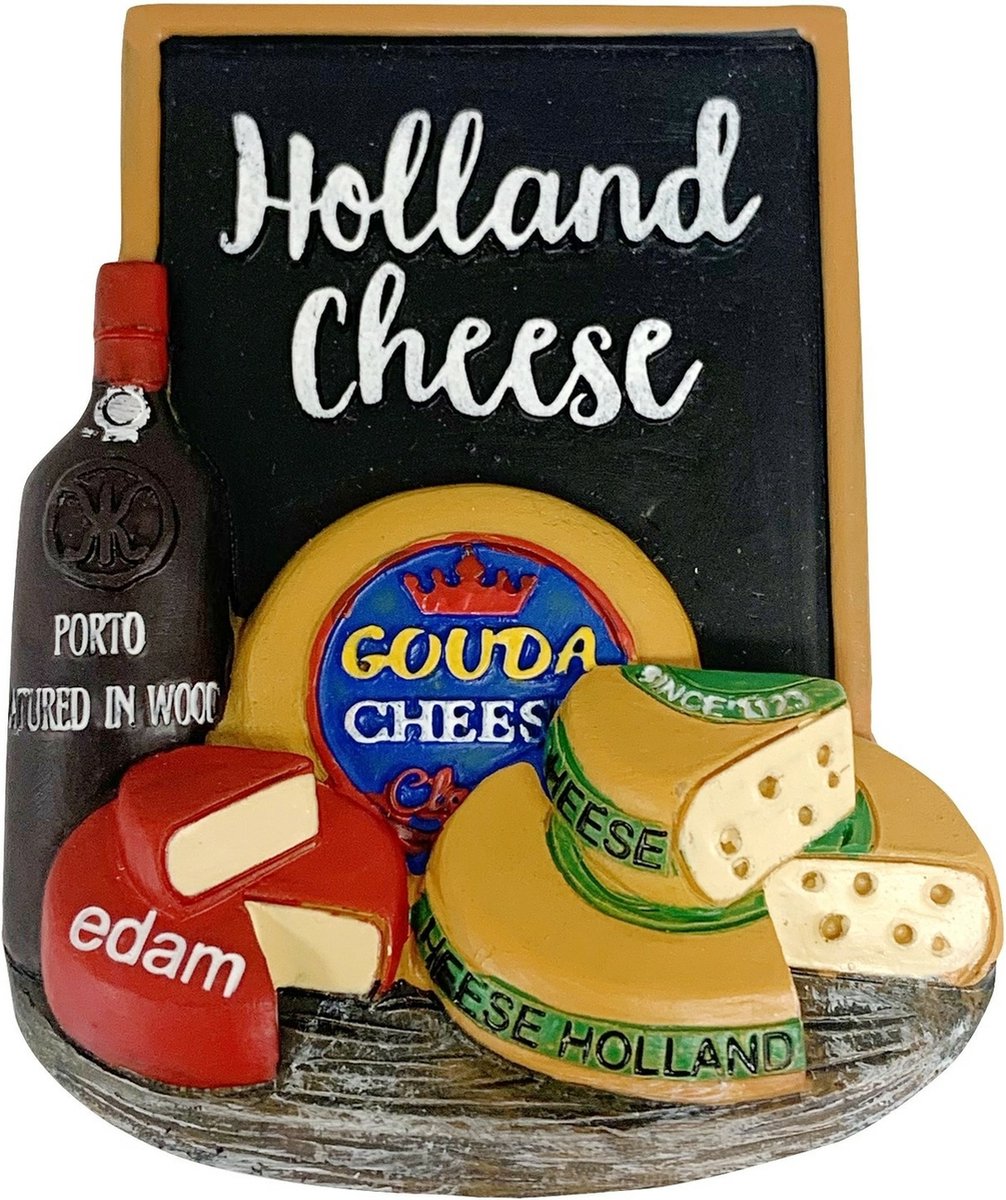 Magneet 3D wine & cheese/kaas Holland