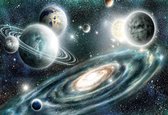 Fotobehang - Vlies Behang - Planeten - Sterren - Universum - Heelal - Ruimte - Space - 254 x 184 cm