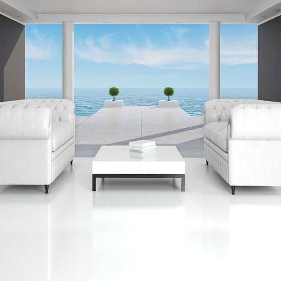 Bleu | Photomural gris, revêtement mural