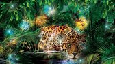 Fotobehang - Vlies Behang - Jungle Panter - Luipaard - Cheeta - Jaguar - 312 x 219 cm