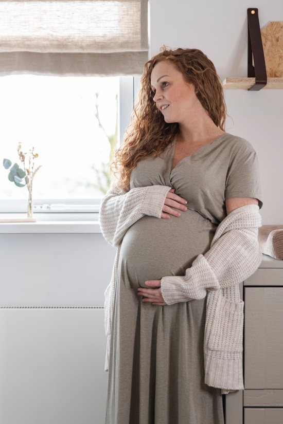 Baby's Only - Zwangerschapsjurk Glow Zwart - Positiejurk - Maxi jurk gemaakt uit 96% viscose en 4% elastaan - Jurk met borstvoedingsfunctie - L/XL - Baby's Only