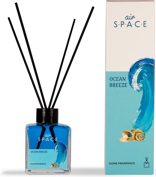 Air Space - Parfum - Geurstokjes - Huisgeur - Huisparfum - Ocean Breeze - Vierkant - 100ml