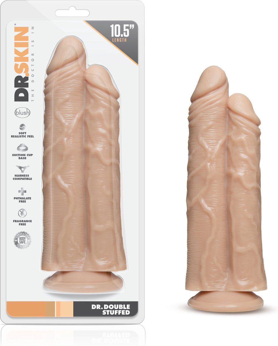 Goedkoopste Dr. Skin - Double Trouble - Dubbele Dildo 26 cm - Vanilla