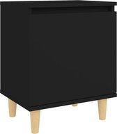vidaXL-Nachtkastje-met-massief-houten-poten-40x30x50-cm-zwart