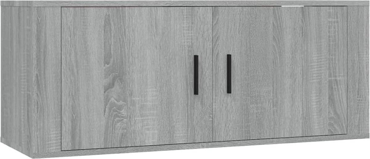 vidaXL - Tv-wandmeubel - 100x34,5x40 - cm - grijs - sonoma - eikenkleurig