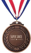 Akyol - super tante medaille bronskleuring - Tante - tante cadeau - leuk cadeau voor je tante om te geven - tante verjaardag