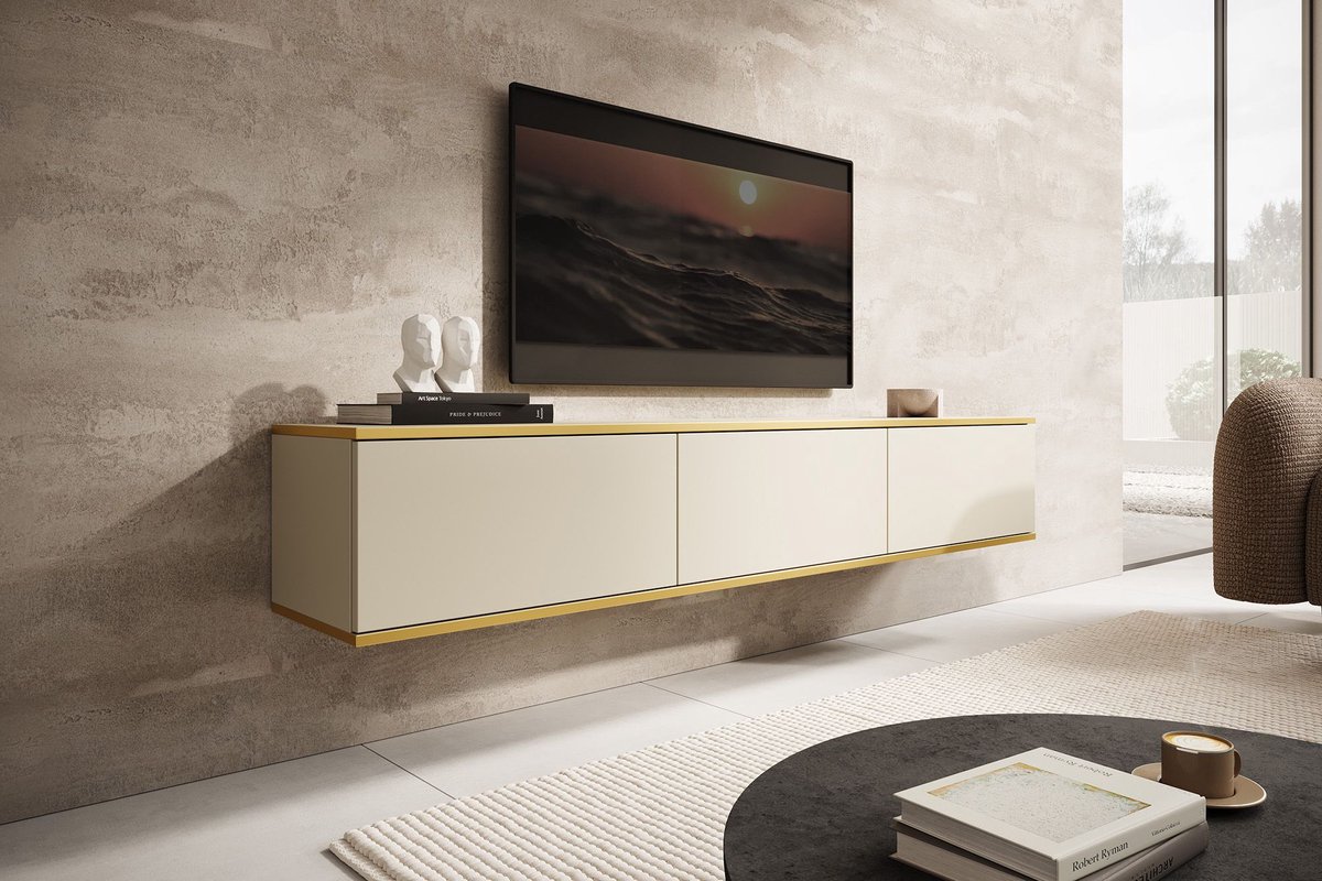 Meubella - TV-Meubel Orleans - Beige - 175 cm