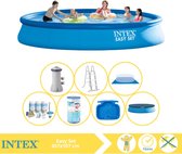 Intex Easy Set Zwembad - Opblaaszwembad - 457x107 cm - Inclusief Onderhoudspakket, Filter en Voetenbad