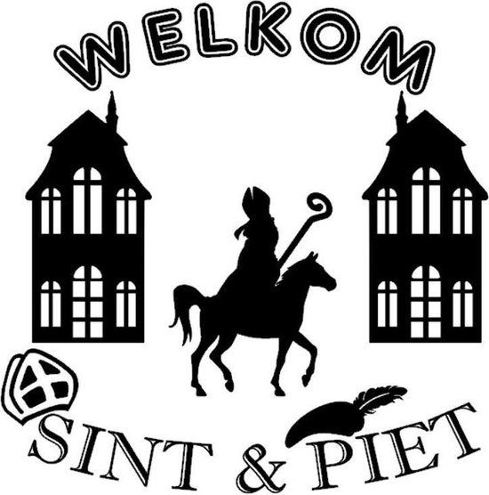 genie Vervreemden fiets Welkom Sint & Piet sticker Sinterklaas op paard | Rosami | bol.com