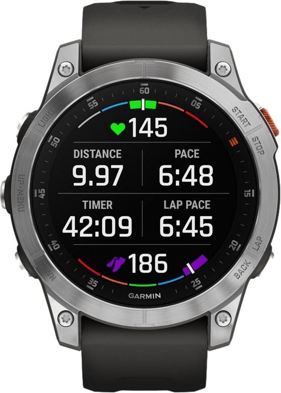 Garmin Epix Multisport Smartwatch - Helder amoled scherm - Geavanceerde GPS tracker - Multisport - 10ATM waterdicht - Slate/ Stainless steel