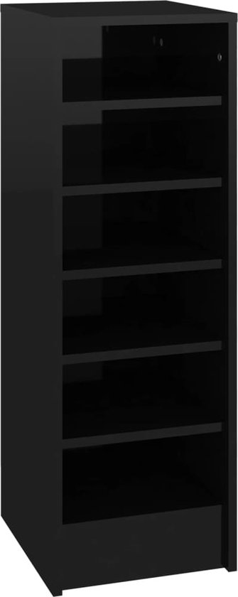 vidaXL-Schoenenkast-31,5x35x90-cm-bewerkt-hout-hoogglans-zwart