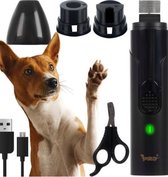 Ilso Elektrische Nagel Vijl voor Huisdieren - Knipper - Schaar - Trimmer - Oplaadbaar - Draadloos - voor Honden, Katten en Dieren - Zwart