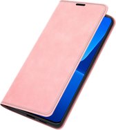 Bookcase hoesje Xiaomi 13 - Just in Case - Rose uni - Simili cuir