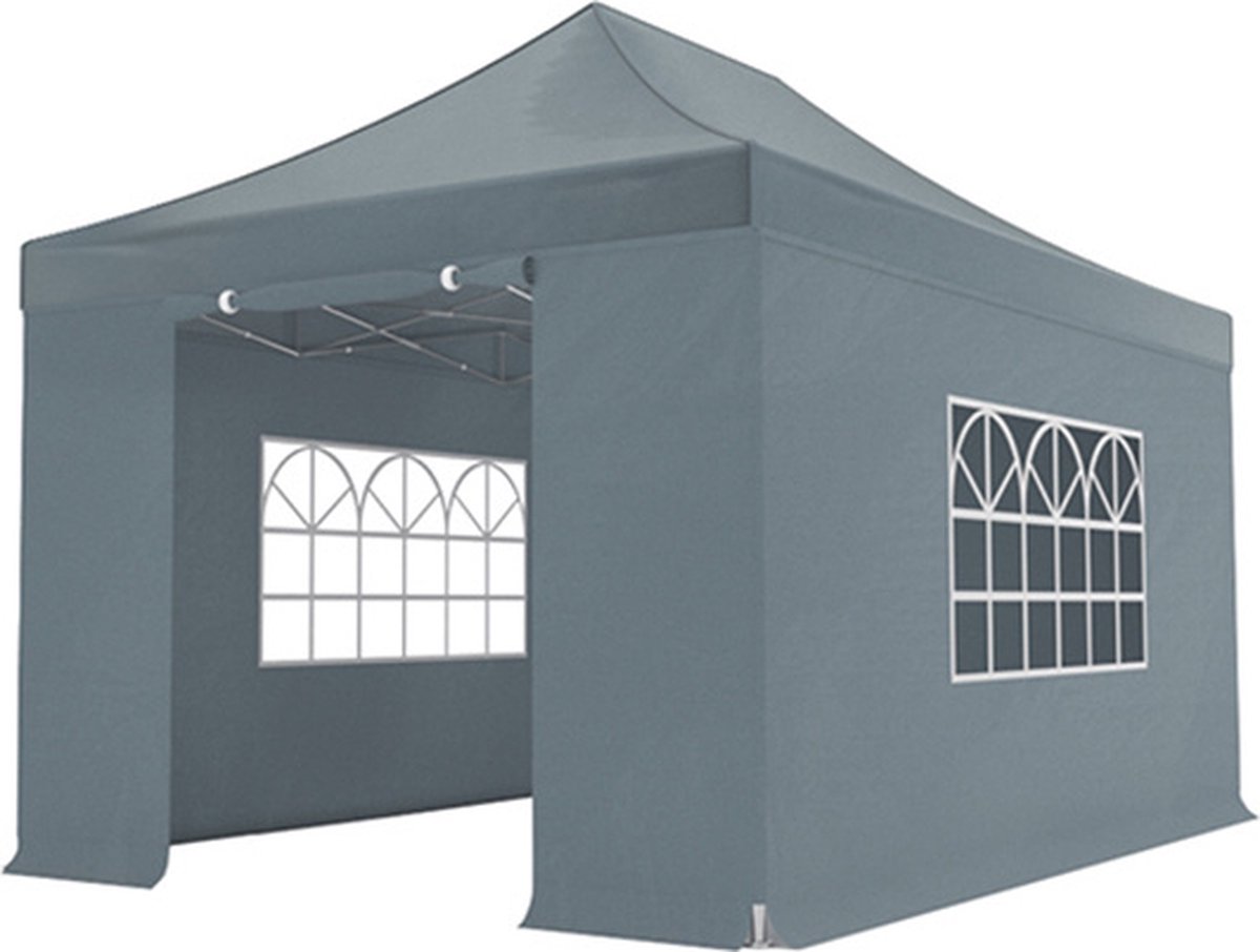 Easy up 3x45m grijs 40mm (aluminium buizen) semi prof partytent opvouwbaar