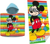 Disney Mickey Mouse Set bad cape/poncho en strand/badlaken - voor kinderen