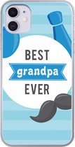 Geschikt voor iPhone 11 hoesje - Spreuken - Best grandpa ever - Quotes - Opa - Siliconen Telefoonhoesje