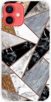 Coverup Marble Design TPU Back Cover - Geschikt voor iPhone 13 Mini Hoesje - Grijs / Zwart