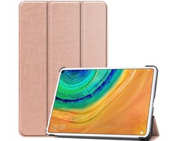 Tablethoes geschikt voor Huawei MatePad Pro 10.8 Hoesje - Tri-Fold Book Case - Rose Gold