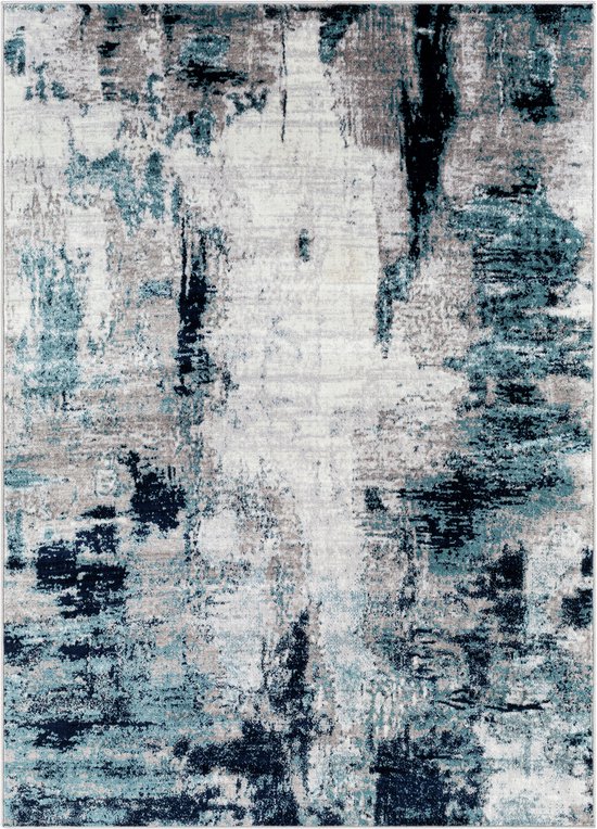 SURYA Vloerkleed - Woonkamer, Slaapkamer - Modern Abstract Tapijt GIULIA - Blauw/Grijs - 160x220 cm