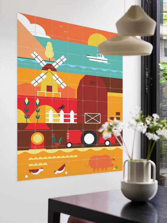 Ferme IXXI - Décoration murale - Animaux - 100 x 140 cm
